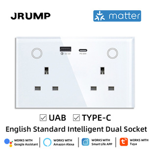 147英规智能双插座支持matter可使用homekit控制插头墙壁USB+C