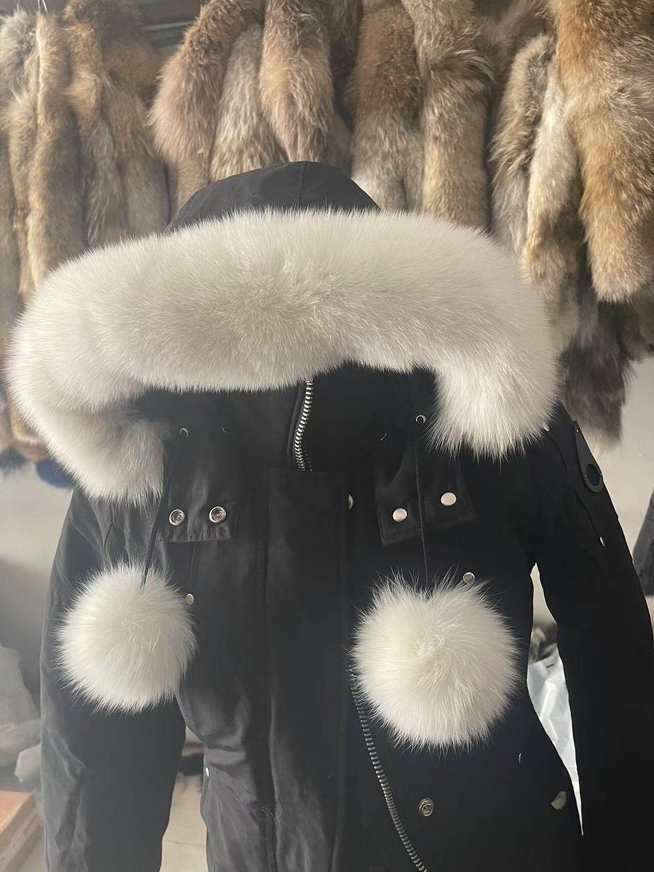 定做毛领剪刀羽绒服毛领狐狸毛领