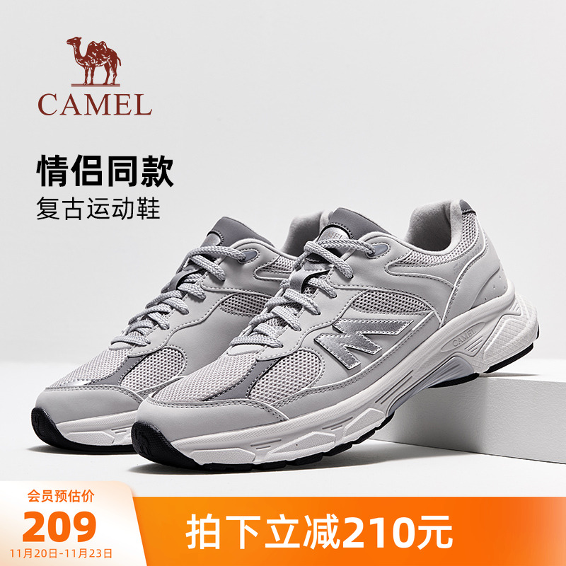 骆驼春季运动鞋网面透气情侣同款