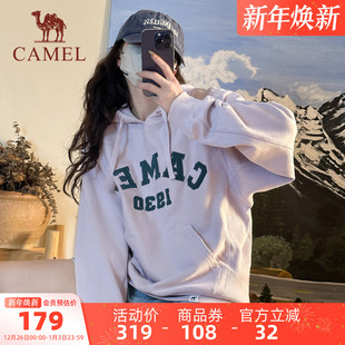 套头长袖 美式 情侣宽松针织休闲卫衣 春季 骆驼运动连帽卫衣男女同款