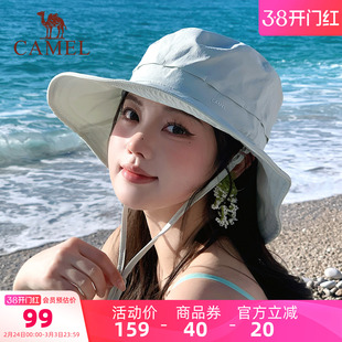 骆驼大帽檐防晒渔夫帽upf50+防紫外线女全脸遮阳凉感透气防晒帽子