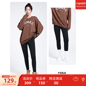 骆驼鲨鱼裤女高腰显瘦瑜伽裤加绒打底裤加厚芭比裤外穿保暖运动裤
