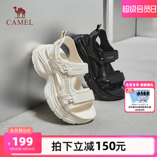 2025夏季 运动老爹凉鞋 骆驼女鞋 新款 子 女款 厚底增高休闲百搭沙滩鞋