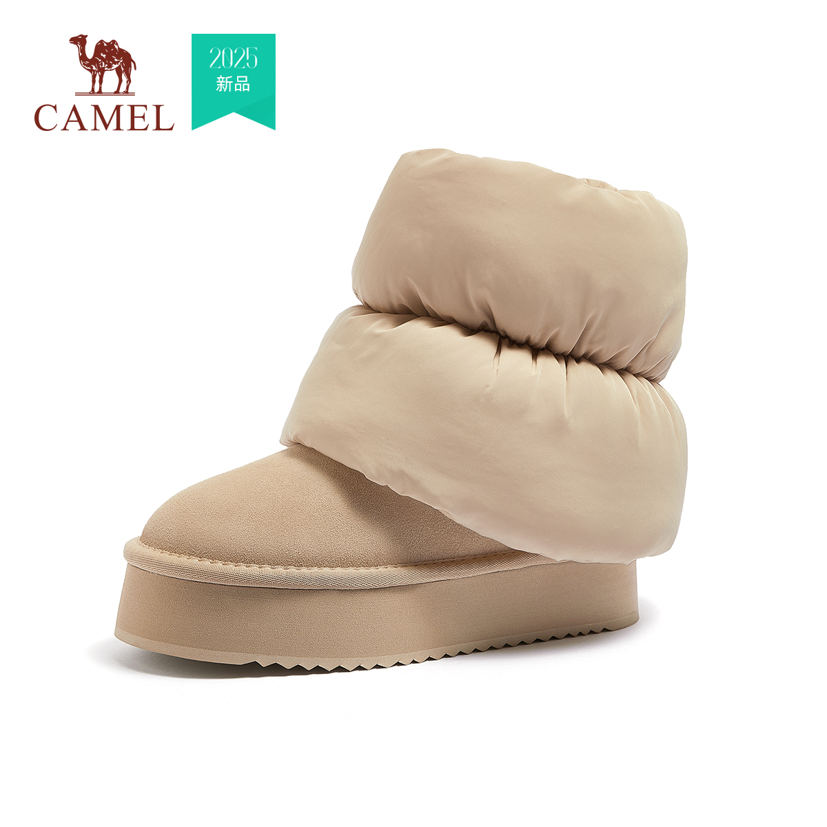 骆驼运动鞋2025冬季雪地靴女款加绒加厚保暖厚底增高防滑棉鞋女士