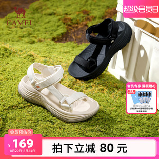 骆驼女鞋 2025春新款 青春百搭潮流增高沙滩鞋 复古氛围感休闲鞋