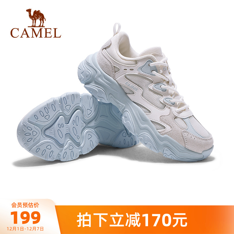 骆驼老爹鞋女复古拼接休闲