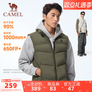 骆驼运动三防羽绒马甲男秋冬季 保暖防泼水羽绒服休闲背心外套 新款