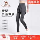 女假两件运动裤 防走光短裤 弹力健身裤 跑步裤 外穿紧身裤 骆驼瑜伽裤