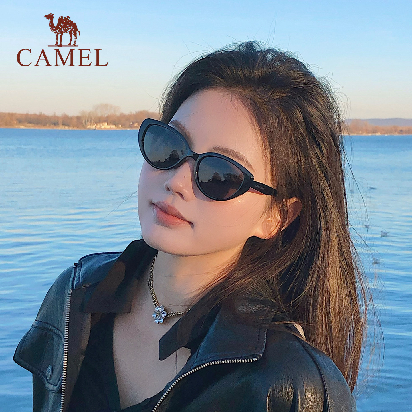 骆驼猫眼太阳眼镜女款防紫外线高级感男士开车户外夏遮阳防晒墨镜