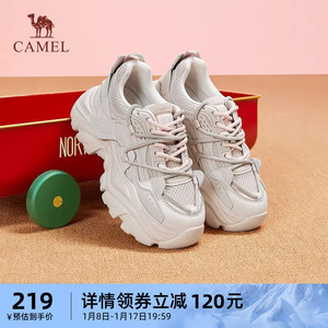 骆驼女鞋2023秋冬新款厚底增高老爹鞋女款运动鞋ins潮百搭休闲鞋