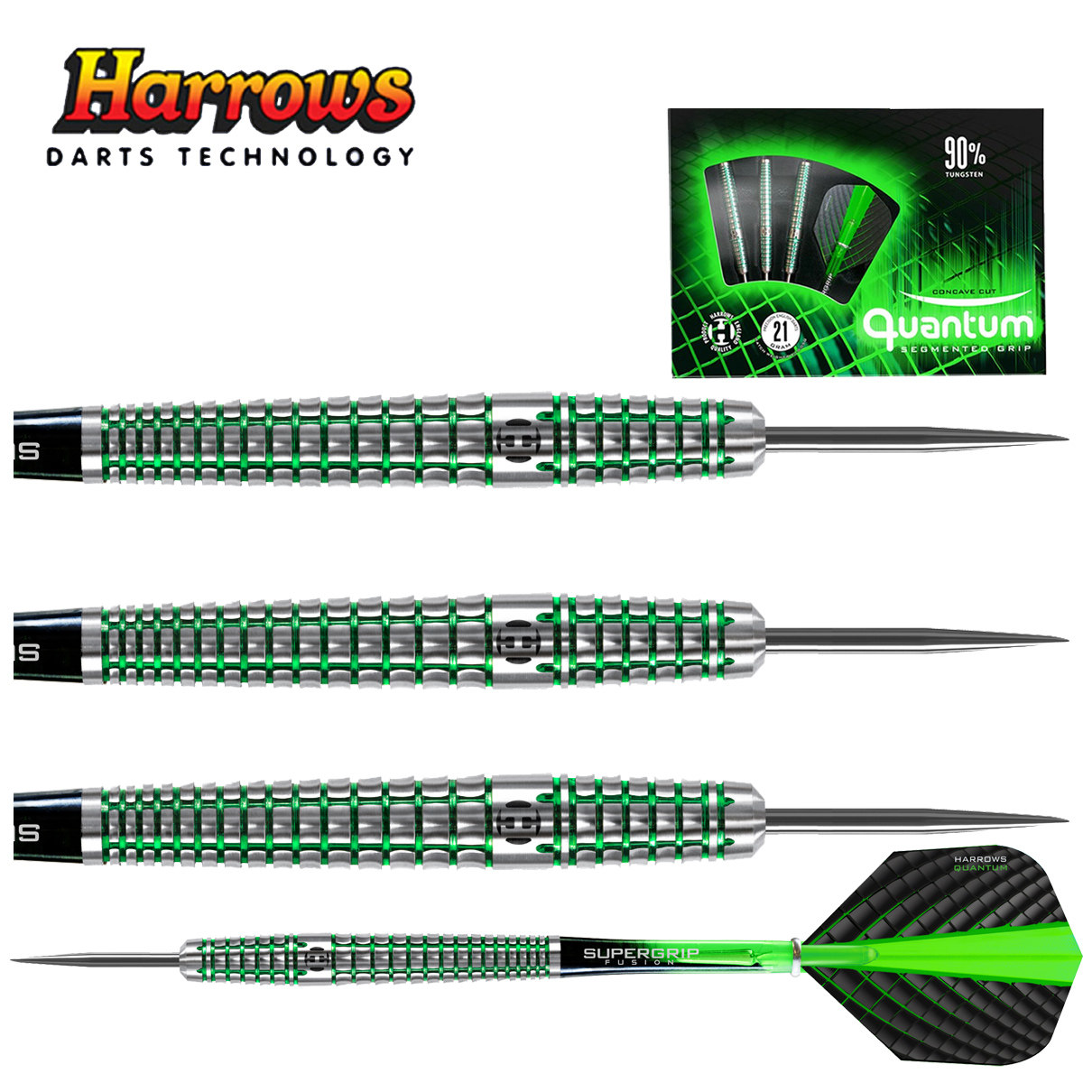 HARROWS QUANTUM系列硬式钨钢飞镖专业比赛镖绿色电泳工艺