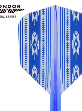 CONDOR Native American款蓝色镖杆镖翼一体小方形飞镖叶飞镖尾翼