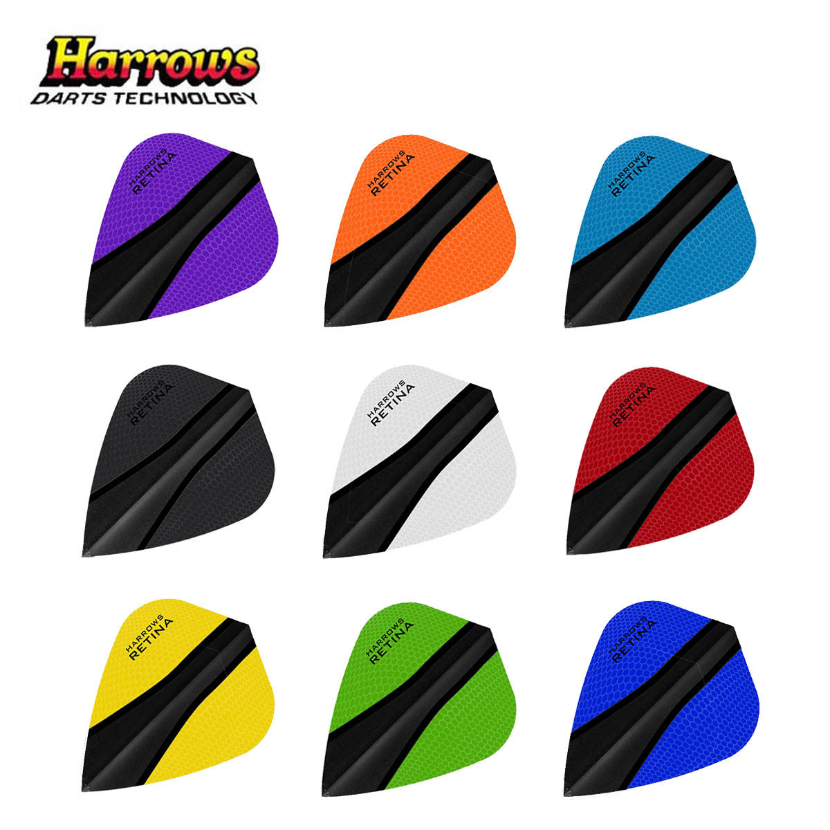 harrows retina系列风筝形(kite)多色100微米厚镖翼尾翼镖叶