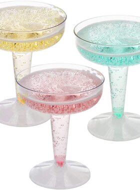 派对一次性香槟杯硬塑料高脚杯大口杯Champagne glass可叠塔288个