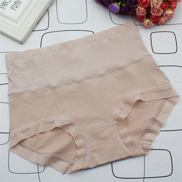 女士内裤收腹高腰纯棉女蕾丝大码三角短裤头宽松透气 伊纳婷