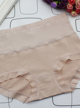 女士内裤收腹高腰纯棉女蕾丝大码三角短裤头宽松透气 伊纳婷