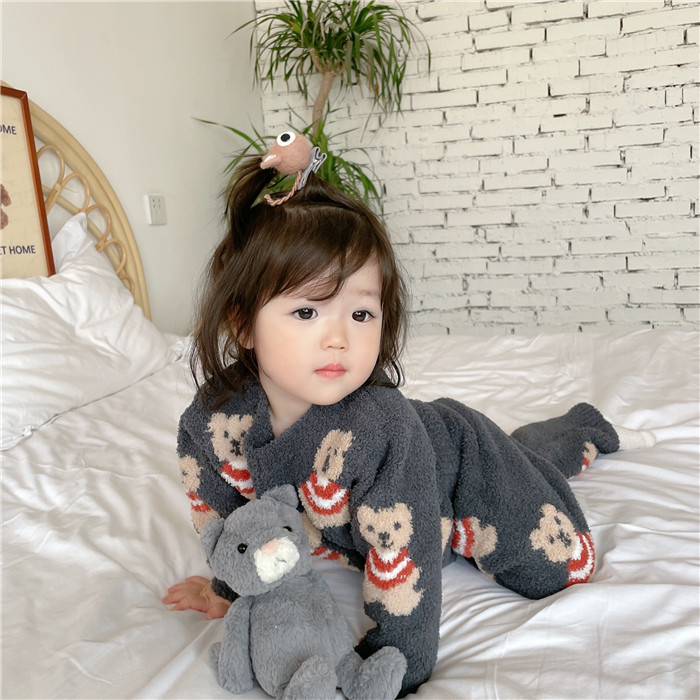 GOOD NIGHT KK AUTUMN AND WINTER SOFT BEAR SERIES CHILDRENS LOUNGEWEAR SET NEW PRODUCTS