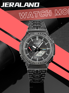 巨浪匠造GA2100/GA-B2100系列改装黑色克洛心风格不锈钢表壳表带