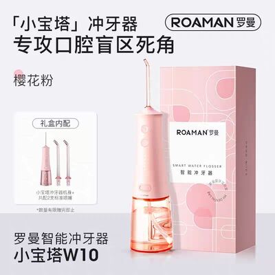 罗曼W10家用冲牙器电动洗牙器水牙线正畸专用清洁不伤牙小宝塔