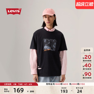 宽松休闲街头潮酷短袖 T恤002X3 美式 s李维斯男士 商场同款 Levi