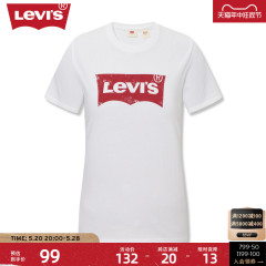 Levi's李维斯24夏季新款女士做旧logo印花复古休闲短袖T恤