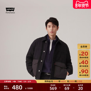 Levi's李维斯冬暖系列男士美式时尚休闲拼接御寒牛仔夹克羽绒服