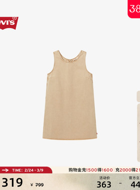 【商场同款】Levi's李维斯女士宽松无袖圆领磨毛牛仔连衣裙003SJ