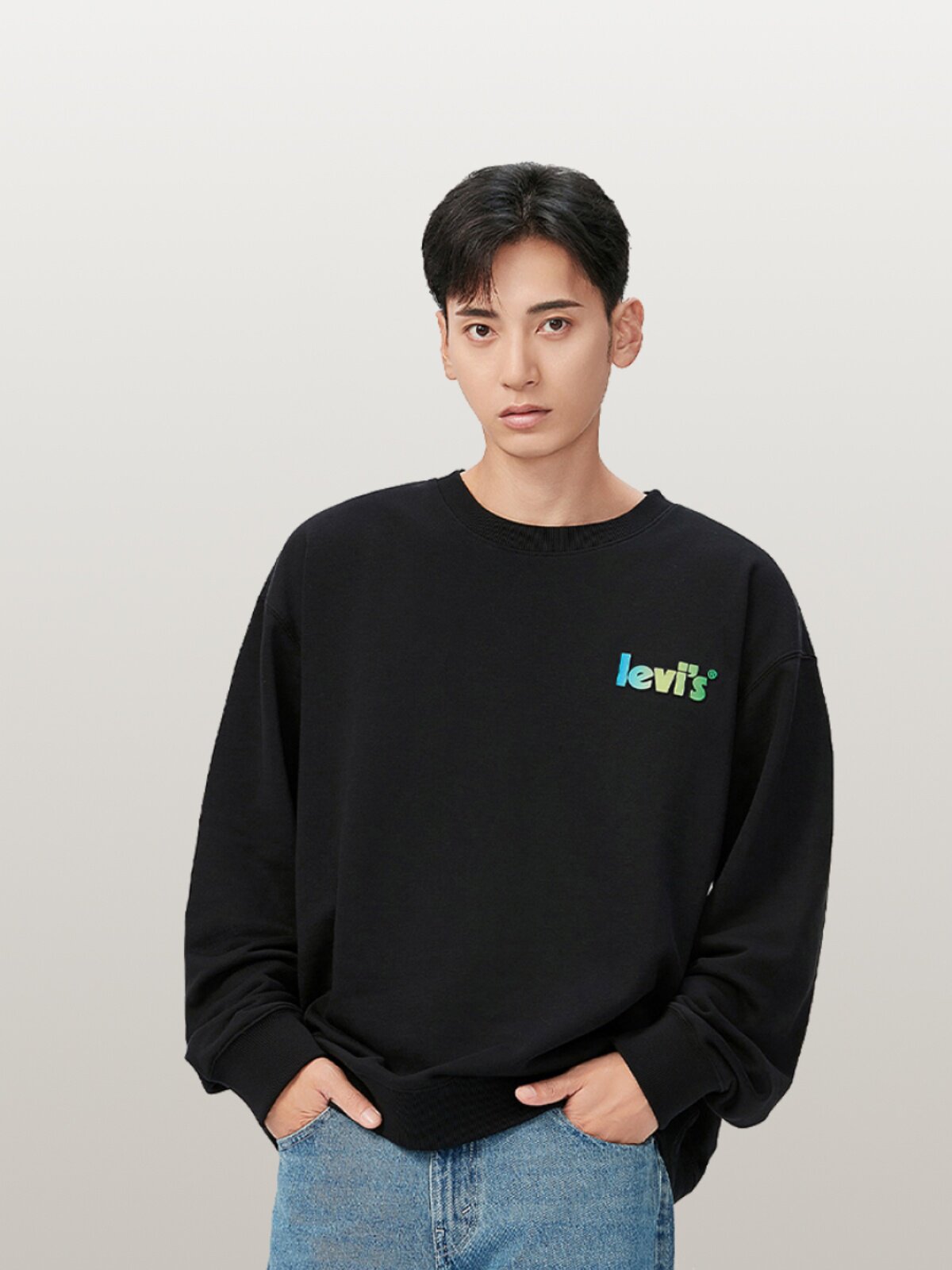 [특가] 리바이스 커플을 위한 리바이스 가을 클래식 패셔너블 캐주얼 풀오버 맨투맨