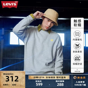 复古情侣装 s李维斯22秋冬季 Levi 男加绒卫衣popwave美式