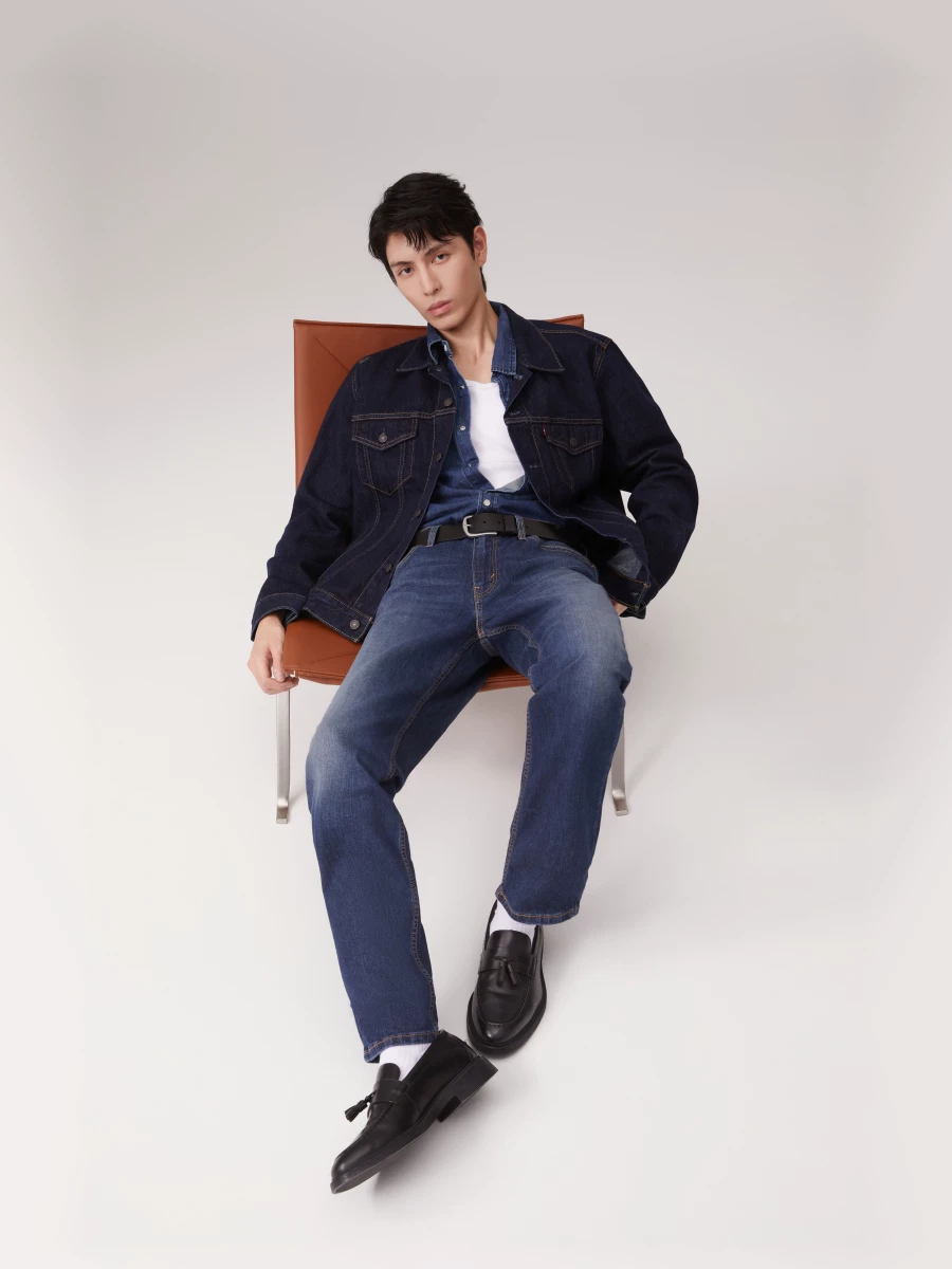 Классическая ретро летняя джинсовая куртка с коротким рукавом Levi's, для любимого, американский стиль, облегающий
