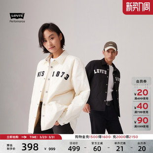 复古休闲时尚 印花翻领宽松美式 夹棉厚外套 s李维斯情侣同款 Levi