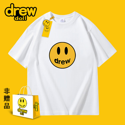 简约时尚t恤笑脸纯棉情侣亲子ins