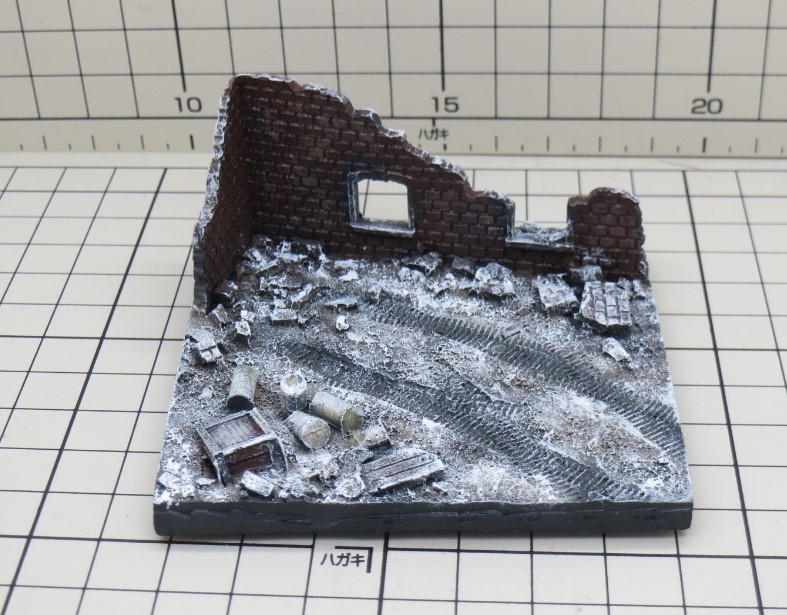 比例战壕断墙废墟场景模型地台