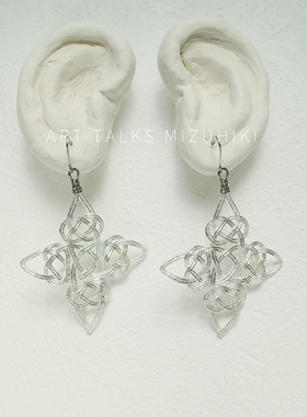 「银星」日本水引细工手工制作 原创设计 耳饰