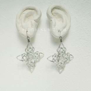 「银星」日本水引细工手工制作 原创设计 耳饰