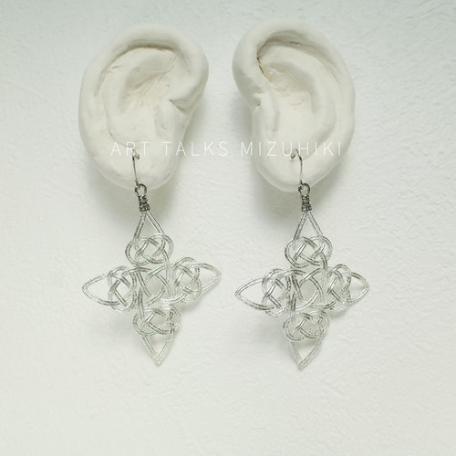 「银星」日本水引细工手工制作 原创设计 耳饰