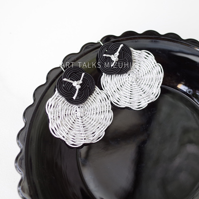 「小香银月」日本水引细工手工制作 原创设计 耳饰