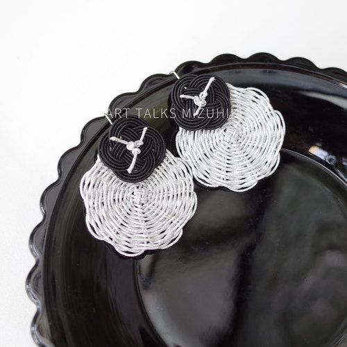 「小香银月」日本水引细工手工制作 原创设计 耳饰