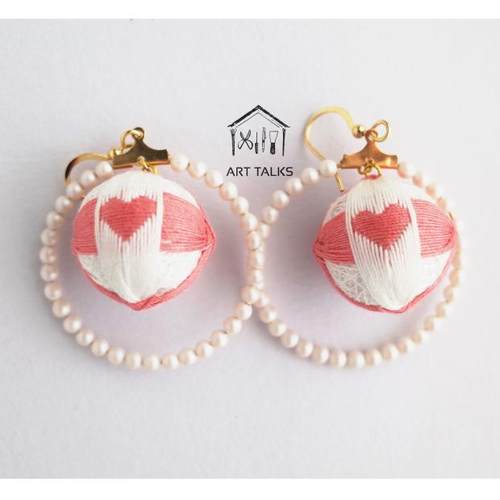 「心意」原创手鞠耳饰 纯手工制作 生日礼物