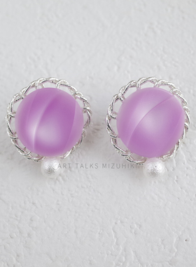 「纽扣蕾丝」日系手作 复古昭和 原创设计 耳饰