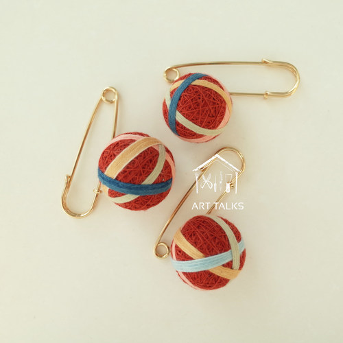 超可爱日本进口植物染线手鞠胸针