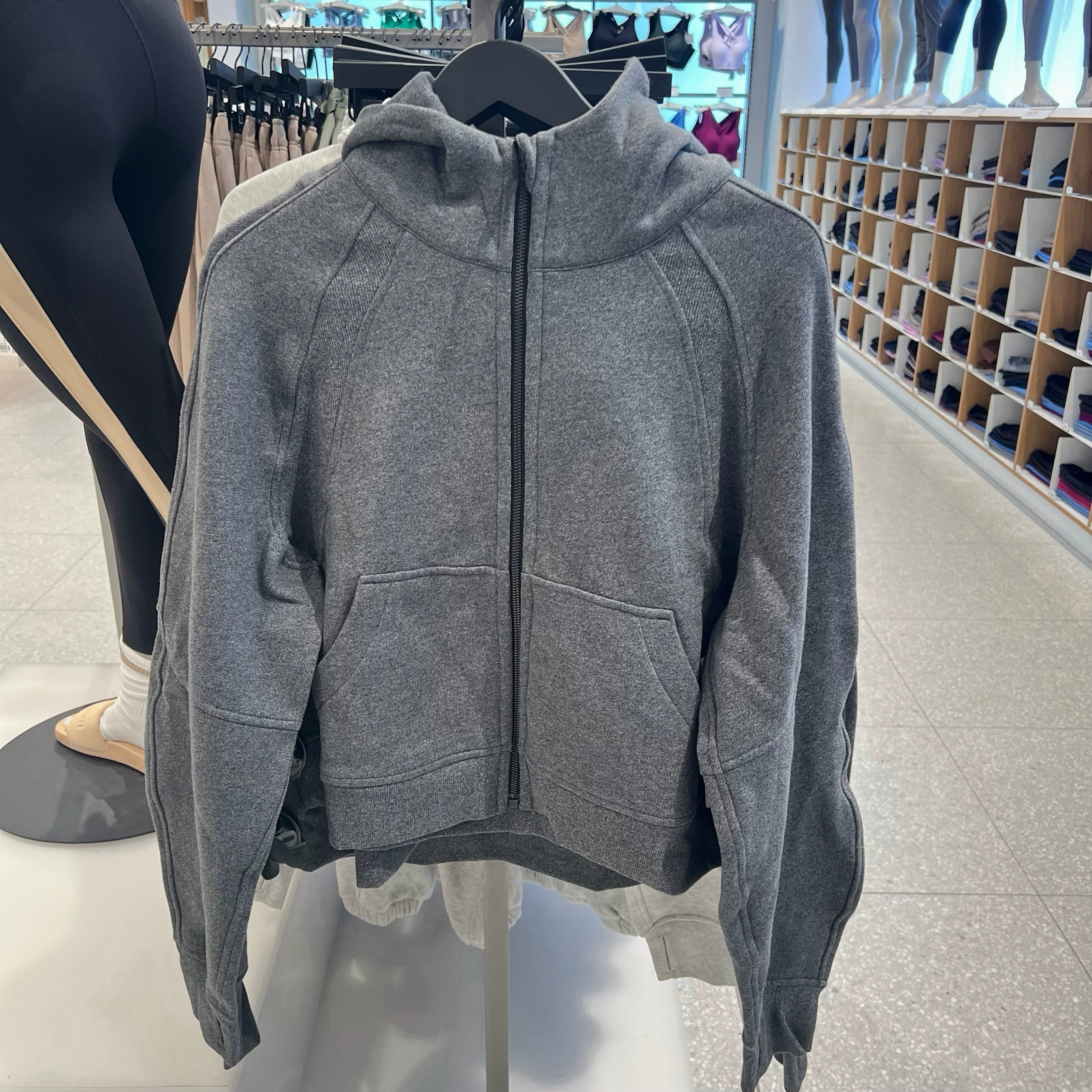 华夫格连帽拉链卫衣女宽松显瘦