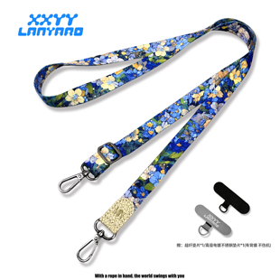 至臻升级金灿高端皮扣手机挂绳可调节斜挎卡通印花防掉旅游防盗绳