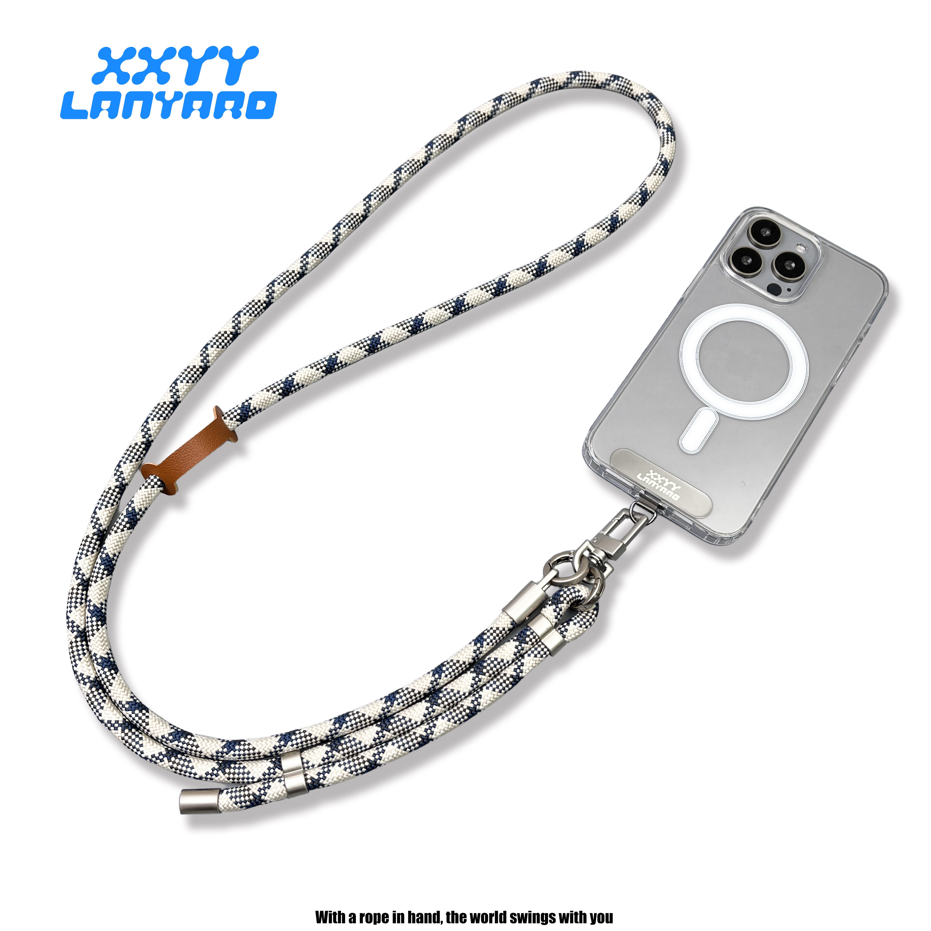 手机挂绳斜跨可背手机绳携带神器可调节男女挂脖高端防盗防丢垫片