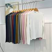 元 洋气纯色t恤 内搭上衣女立领长袖 熙打底衫 女2025秋冬半高领薄款