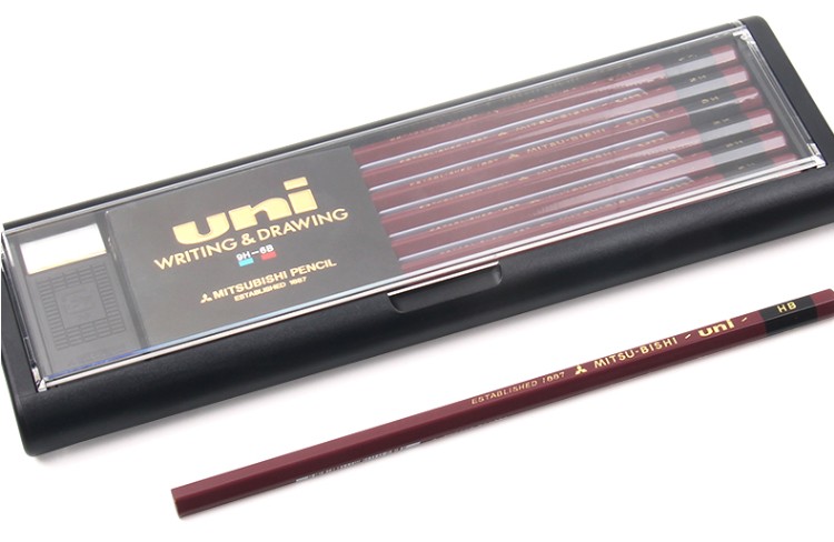 日本硬度测试铅笔6B-9H单支三菱