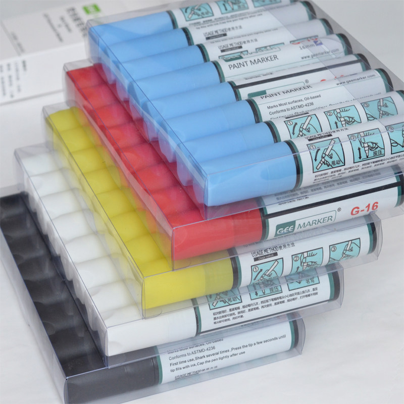 GEEMARKER 와이드 플랫 헤드 페인트 펜 여분의 두꺼운 헤드 마커 펜 프라이머 펜 10 16 30MM 광고 마커 펜