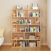 简易实木桌上小书架儿童收纳架松木多层飘窗储物柜学生桌面置物架