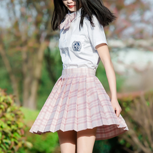 学院风短袖 jk制服套装 日系校服夏季 衬衫 全套正版 水手服格裙百褶裙