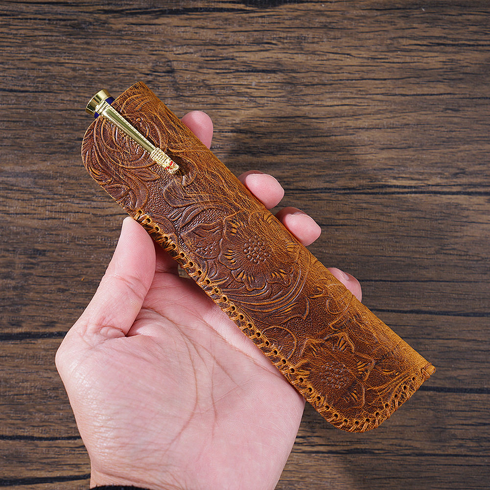复古笔袋真皮刀套个性纯手工头层牛皮笔套创意礼品保护套现货